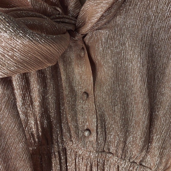 Runway Marc Jacobs Tie Front Silk Metallic Dress Womens Size 0 NWT $1200 - Picture 12 of 16